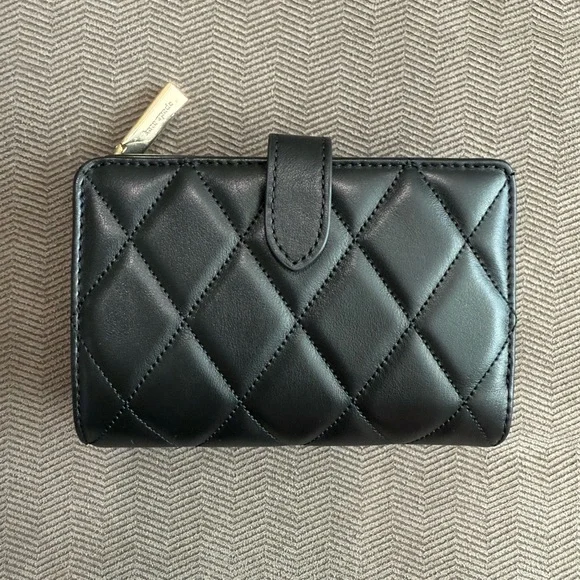 Kate Spade Black Quilted Leather Wallet Brand New with Tags - Picture 3 of 9